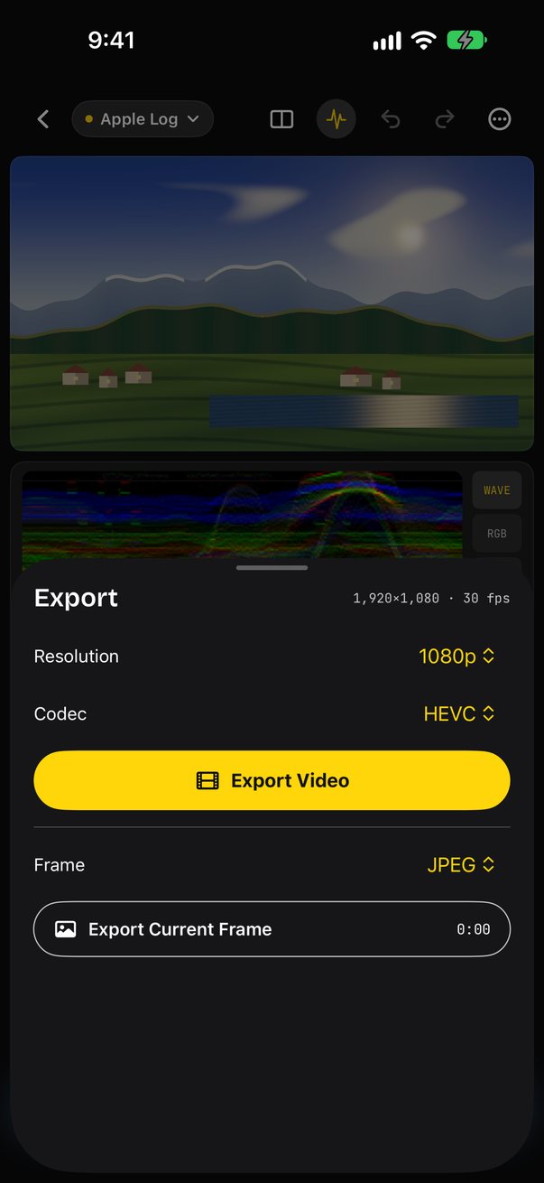 Just Grade export options: resolution, codec and destination
